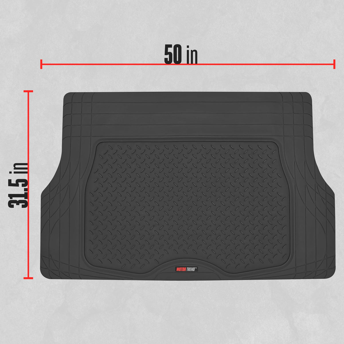 MotorTrend Utility Trunk / Cargo Liner Mat - Heavy Duty, All Weather, Trim to Fit