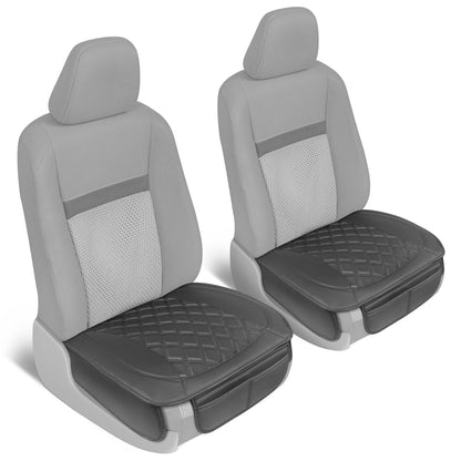 MotorTrend 2-Pack gepolsterte Faux Leather Diamond Nähte Sitzbezüge mit Front Storage Taschen