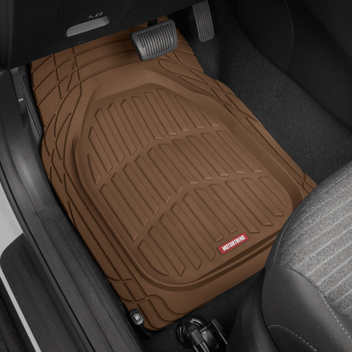 MotorTrend 3-Piece FlexTough Deep Dish Vorderbodenmatten und Hinterbodenmatte - Heavy Duty, All Weather, Trimmen Sie, um zu passen