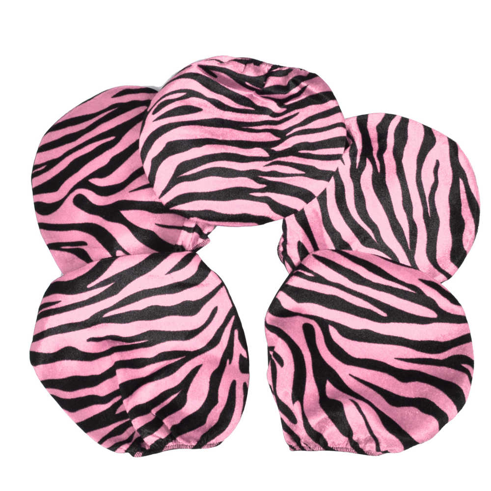 BDK 12-Piece Pink Tiger Vordersitzbezüge, Rücksitzbezüge, Sitzgurtpads und Lenkradbezüge (Fits 14.5' - 15.5')