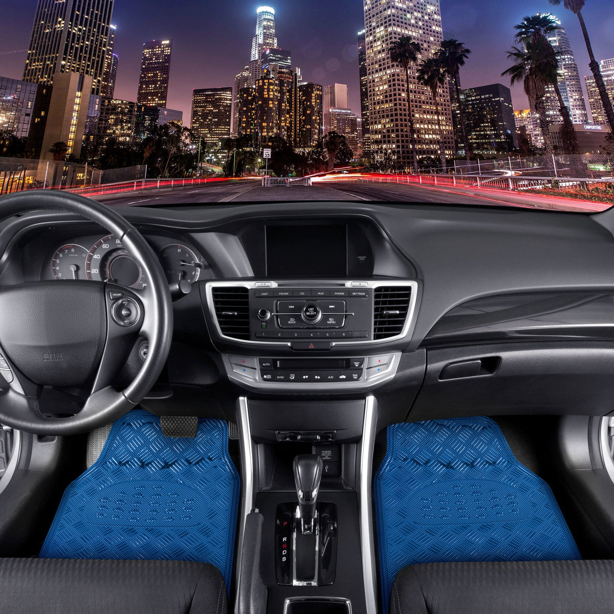 BDK 3-Stück Transluzente Metallic-Look Front Floor Mat und Hinterboden Mat - Heavy Duty, All Weather