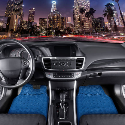 BDK 3-Stück Transluzente Metallic-Look Front Floor Mat und Hinterboden Mat - Heavy Duty, All Weather
