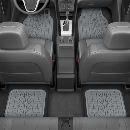 MotorTrend 4-Piece Grand Prix Reifenlaufflächen-Frontbodenmatten und Hinterbodenmatten - Heavy Duty, All Weather, Trimm to Fit