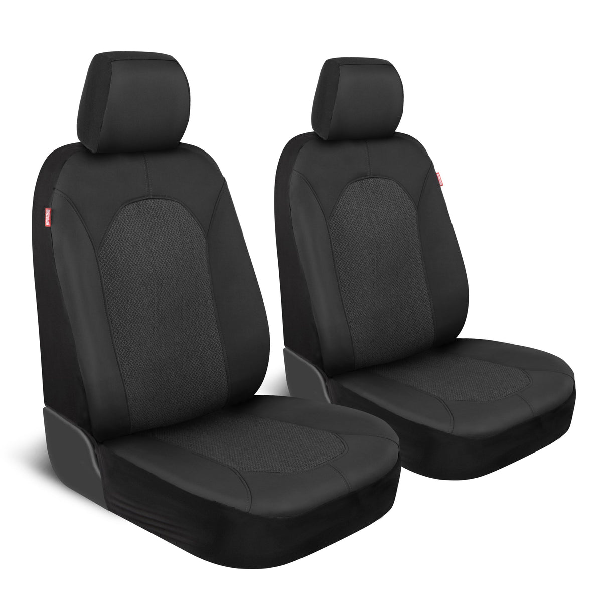 Motor Trend Black Car Seat Covers Set - 2 Vordersitze - Spill-Proof Neoprene CarSeat Cover Protector für Autos - Automobilzubehör Innenabdeckungen für SUV & Kleine LKW - Semi Universal Fit
