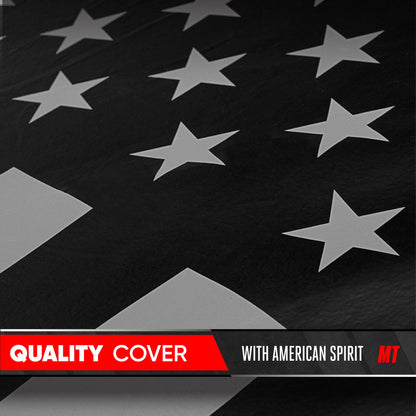 Motor Trend Black USA Flag Wasserdichte Autoabdeckung - Allwetterschutz im Freien, UV-resistent, winddicht, kratzfest - Semi-Universal Fit Limousine Full Car Cover für Sonnenregen Schnee (171'- 190' Länge)
