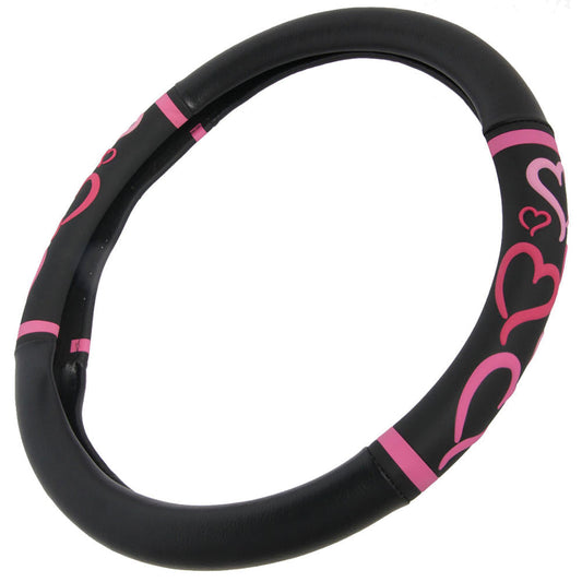 BDK Pink Hearts Lenkradabdeckungen (Fits 14.5' - 15.5')