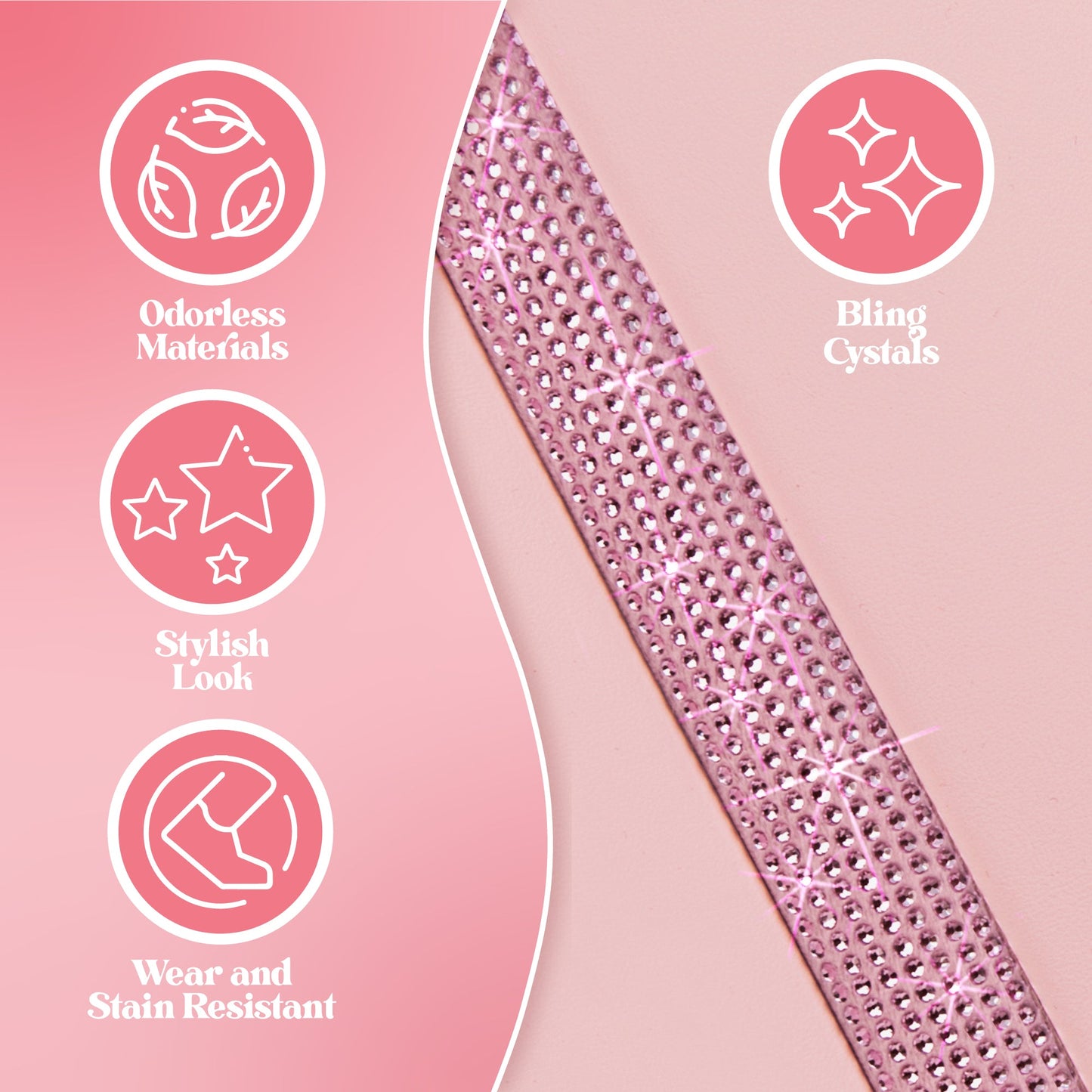Carbella 7-Piece BlingStitch Rücksitzbezüge - Pink
