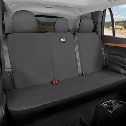 CAT Grauer Rücksitzbezug für LKW, Autos & SUVs - Heavy-Duty Oxford Canvas - 60/40 Split Bench Protector - Langlebiger Rücksitzbezug für Arbeitsfahrzeuge, Haustiere, Reisen - Car & Truck Interior Accessory