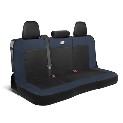 Cat Flexfit Blue & Black Rücksitz Abdeckung für Auto - Langlebige Canvas & Mesh Design 60/40 Split Bench Protector für Autos, LKW & SUVs - Rücksitz Abdeckung für Rücksitz Bench - Interieur Car Zubehör