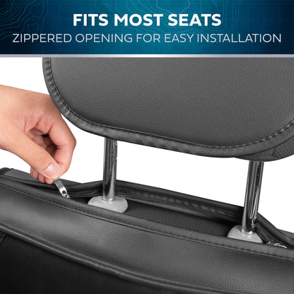 MotorBox 2-Pack Classic Edition Premium Faux Leather Perforated Cushion Vordersitzbezüge