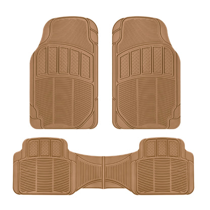 BDK 3-Piece Square Heel Pads Vorderbodenmatten und Hinterbodenmatten - Heavy Duty, All Weather, Trimmen Sie, um zu passen