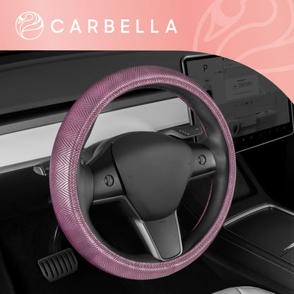 Carbella Purple Herringbone Steering Wheel Cover (Fits 14.5' - 15.5')