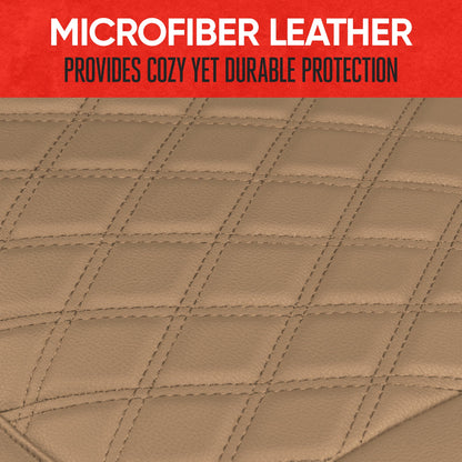 MotorTrend 2-Pack gepolsterte Faux Leather Diamond Nähte Sitzbezüge mit Front Storage Taschen