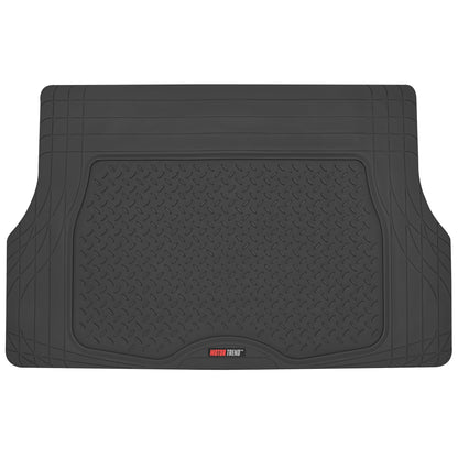 MotorTrend 4-Stück FlexTough Deep Dish Vorderbodenmatten, Hinterbodenmatte und Trunk / Cargo Mat - Heavy Duty, All Weather, Trim to Fit