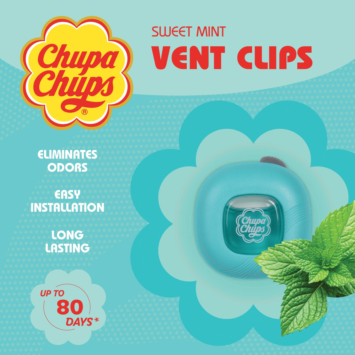 Chupa Chups Auto Lufterfrischer, Vanille Creme - Langlebige Autoerfrischer mit lustigen Düften, bunte und lebendige Lufterfrischer für Auto, einzigartige Autoerfrischer Parfüm Deodorizer Refresher Fragrance