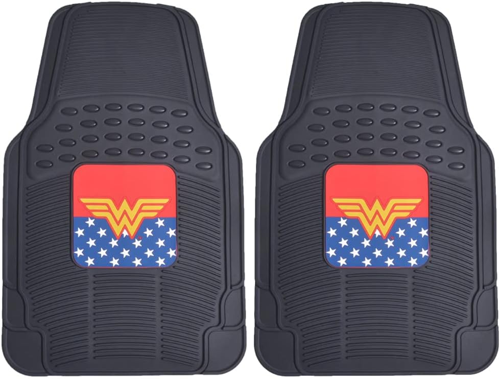 BDK Armored Super Hero Car Floor Matts - Offiziell lizenzierte DC Comics - All Weather Heavy Duty Auto Interieur Liners für Auto Truck Van SUV (Mehrere Stile)