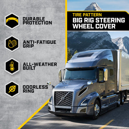 CAT DuraGrip Lenkradabdeckung mit Traktionsgriffen für Wohnmobile, Halblastwagen, Lastwagen und Big Rigs XXL (Fits 17.5' - 18')