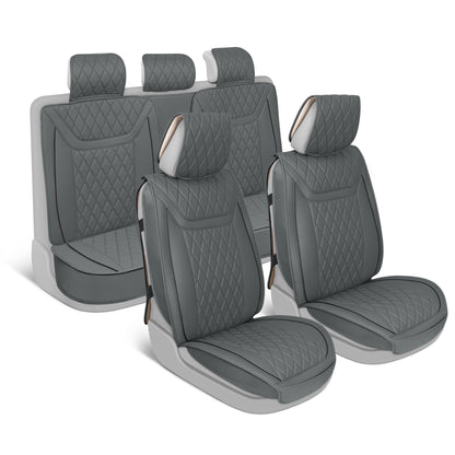 MotorBox 11-Piece Ranch Edition Premium Faux Leather Diamond Stitched Cushion Vordersitz- und Rücksitzabdeckungen