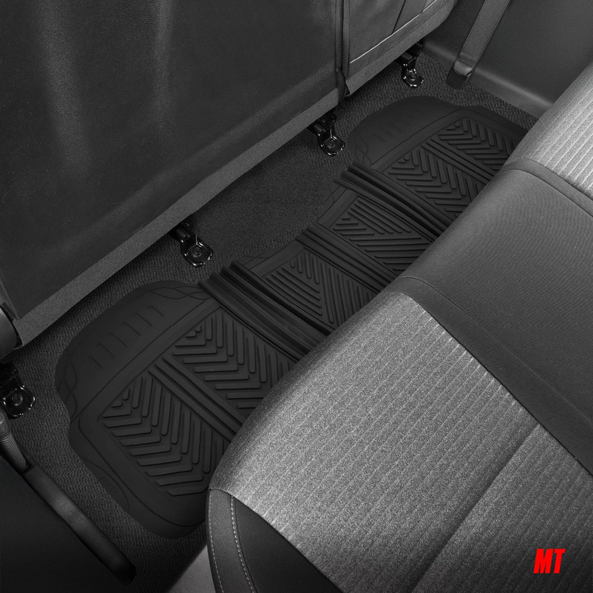 MotorTrend 4-Piece FlexTough Performance Deep Channel Front Floor Mat, Rear Floor Mat und Trunk / Cargo Mat - Heavy Duty, All Weather, Trim to Fit