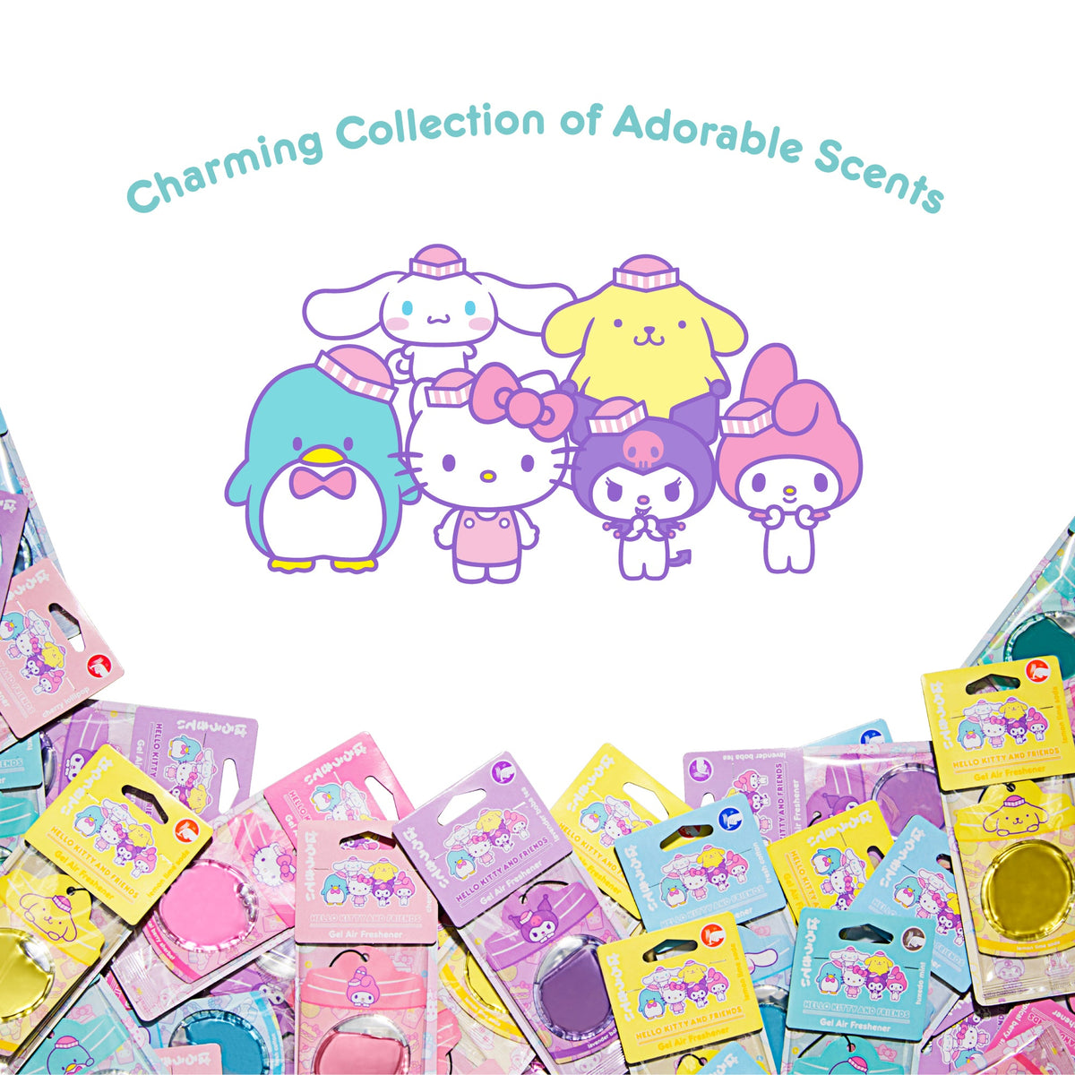 Hello Kitty und Freunde Car Air Freshener (Tuxedosam - Tuxedo Mint) Hängender Gel Area Deodorizer, lang anhaltender Car Scents Air Freshener, niedliches Automotive Sanrio Zubehör Dekor, 2-Pack