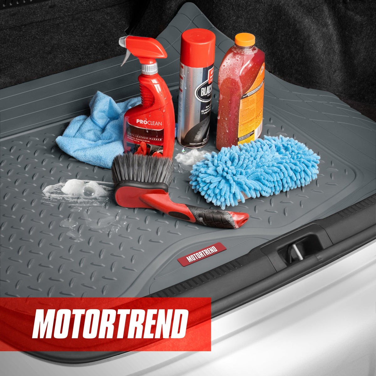 MotorTrend Utility Trunk / Cargo Liner Mat - Heavy Duty, All Weather, Trim to Fit