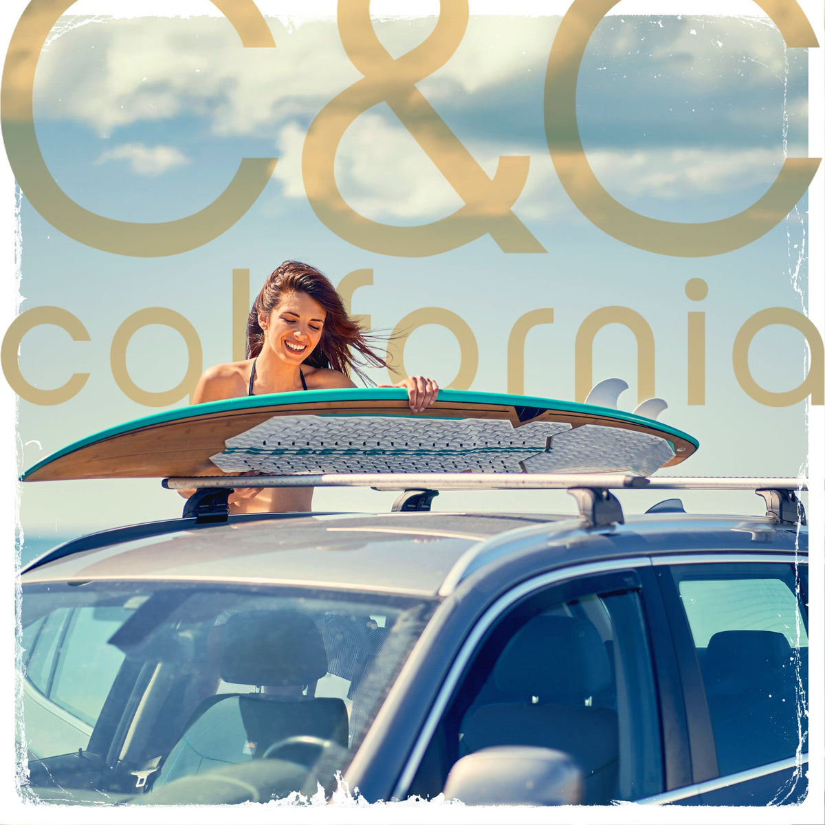 C&C Napa Ledertasche 2 Vordersitze - Faux Leder Auto Sitzprotektoren für Autos & LKW - UV-resistent, leicht zu reinigen, semi-universal fit - Stilvolles Küstendesign für Sommer Auto Interior Upgrade