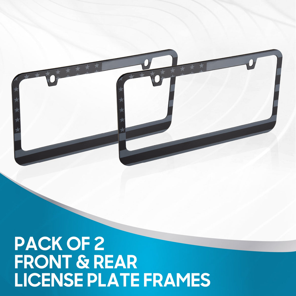Rostbeständiges verchromtes Die-Cast-Edelmetall-Lizenzplattenrahmen / -halter Universalgröße - Blank Metal Design (Paket von 2)