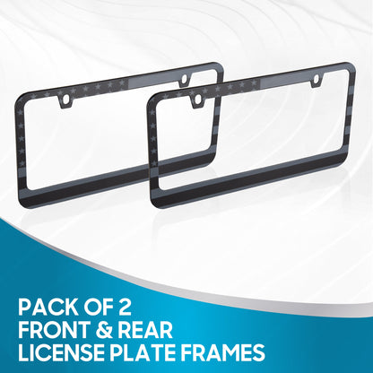 Rostbeständiges verchromtes Die-Cast-Edelmetall-Lizenzplattenrahmen / -halter Universalgröße - Blank Metal Design (Paket von 2)