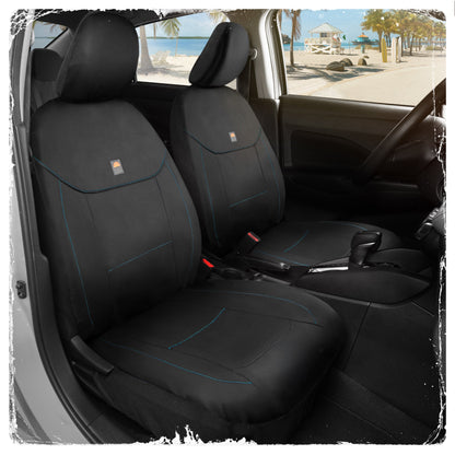 C&C Napa Ledertasche 2 Vordersitze - Faux Leder Auto Sitzprotektoren für Autos & LKW - UV-resistent, leicht zu reinigen, semi-universal fit - Stilvolles Küstendesign für Sommer Auto Interior Upgrade