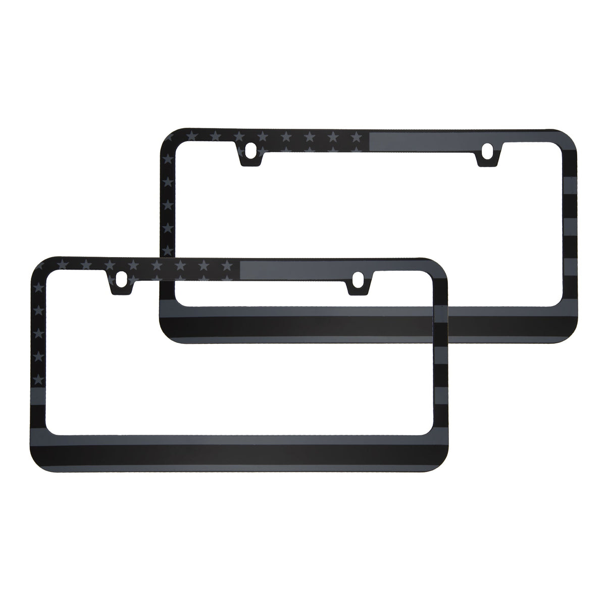 Rostbeständiges verchromtes Die-Cast-Edelmetall-Lizenzplattenrahmen / -halter Universalgröße - Blank Metal Design (Paket von 2)