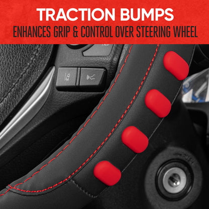 MotorTrend FlexGrip Lenkradabdeckung mit erhöhten Bump Grips (Fits 14.5' - 15.5')