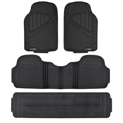 MotorTrend 4-Piece 3-Rows Extra-High Ridgeline Vorderbodenmatten, Mittelbodenmatte und Hinterbodenmatte