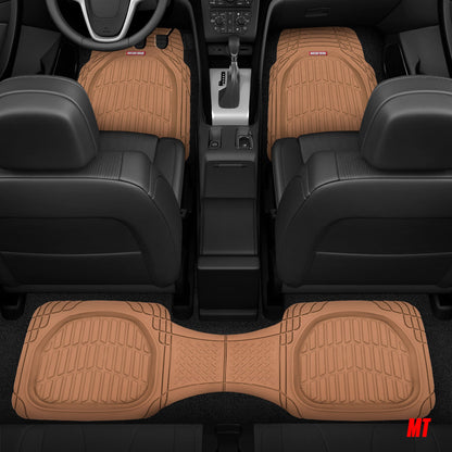 MotorTrend 4-Piece 3-Rows FlexTough Deep Dish Vorderbodenmatten, Mittelbodenmatten und Hinterbodenmatte