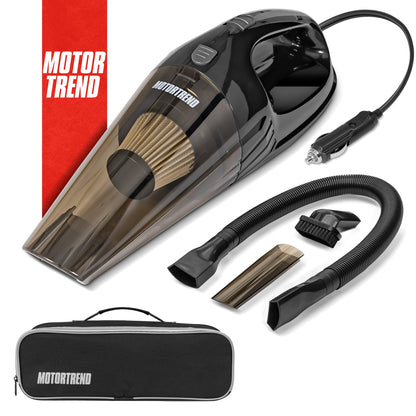 MotorTrend Portable & Leichter Handheld-Fahrzeug-Vakuumreiniger mit 3 Zubehör, Filter und Aufbewahrungsbeutel