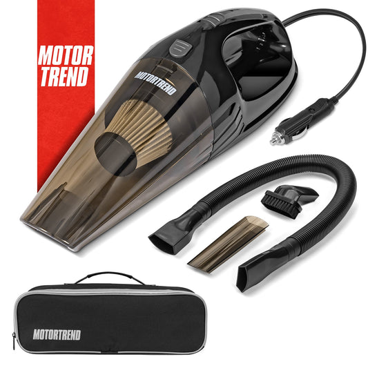 MotorTrend Portable & Leichter Handheld-Fahrzeug-Vakuumreiniger mit 3 Zubehör, Filter und Aufbewahrungsbeutel
