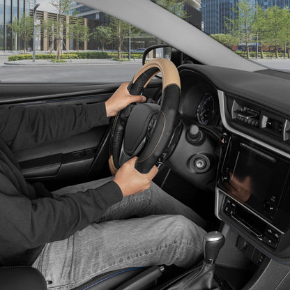 MotorTrend GripDrive Carbonfaser weben Ergonomic Grip Lenkrad Abdeckung (Fits 14.5' - 15.5')