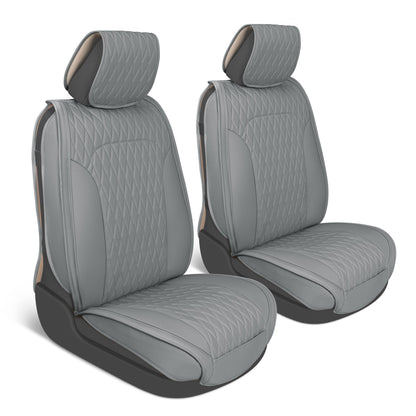 Car Seat Covers - DiamondLux Edition Premium Faux Leather Seat Protectors - Doppelkreuz-Nähte gepolsterte Automobilzubehör für LKW, SUVs, Autos - Front Seat Set