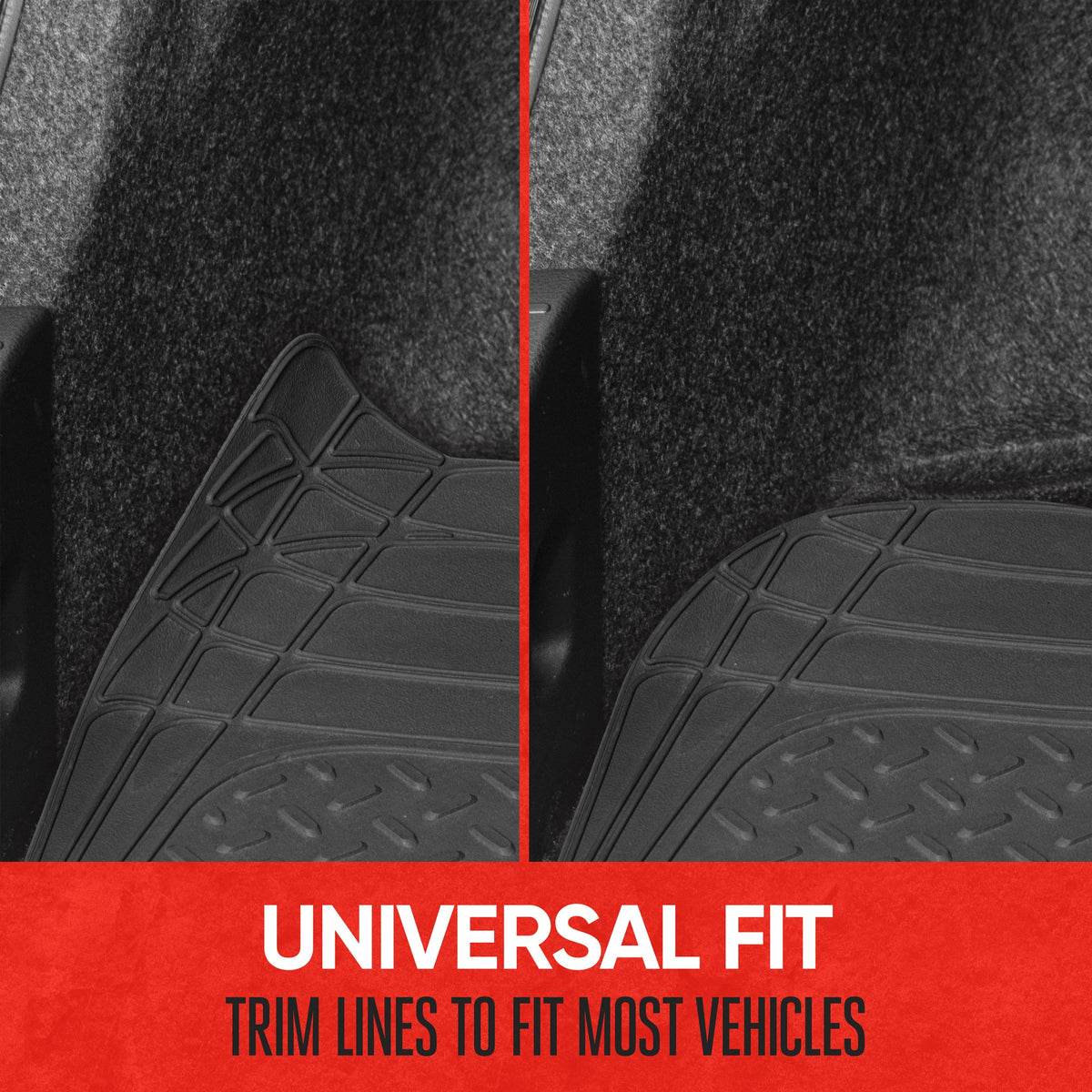 Motor Trend Heavy Duty Utility Cargo Liner Bodenmatten für Auto-Truck-SUV, Universal Trimmable to Fit, Faltbar, Cargo & Trunk All Weather Protection (Mehrere Farben)