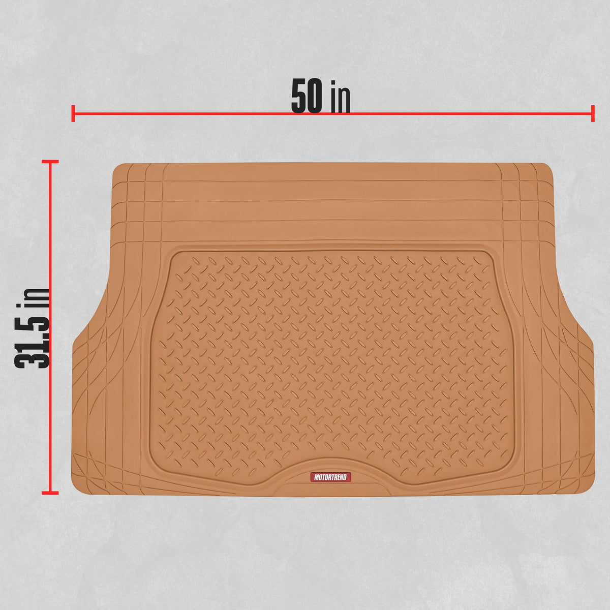 MotorTrend Utility Trunk / Cargo Liner Mat - Heavy Duty, All Weather, Trim to Fit