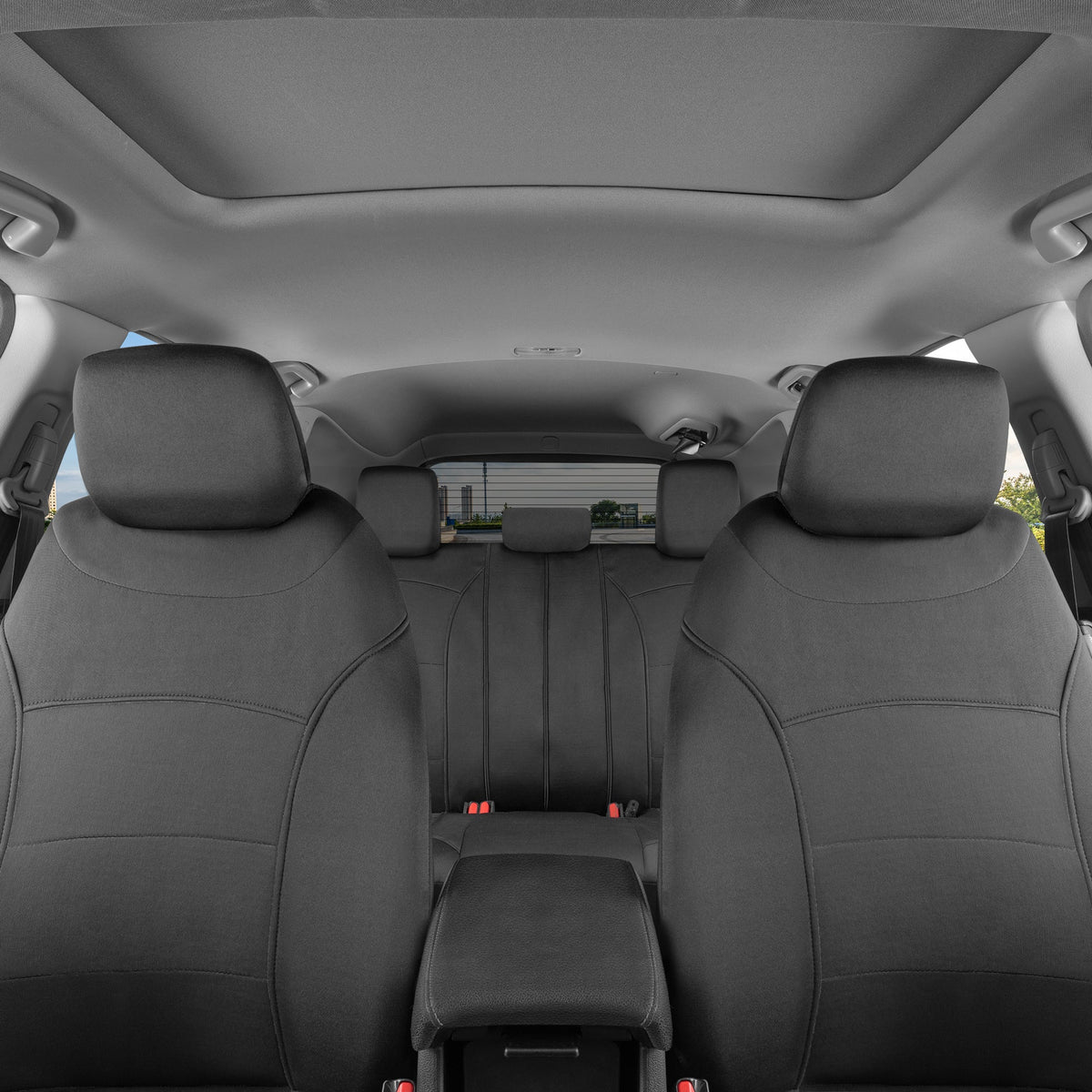 BDK carXS Turismo Car Seat Covers Volles Set, Beige Two-Tone Front Seat Covers mit Split Rear Bench Back Seat Cover, Automotive Seat Covers für LKW SUV Van Auto (Mehrere Farben)