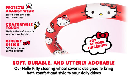 Carbella Sanrio Hello Kitty Original Lenkrad Abdeckung (Fits 14.5' - 15')
