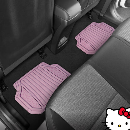 Hello Kitty Car Mats 4pc Bodenmatten für Autos Trucks SUVs Pink Car Bodenmatten für Damen Männer Zubehör Gummi Heavy Duty Niedlich niedlich, immer vorne hinten Hallo Kitty Car Zubehör Pink / Pink