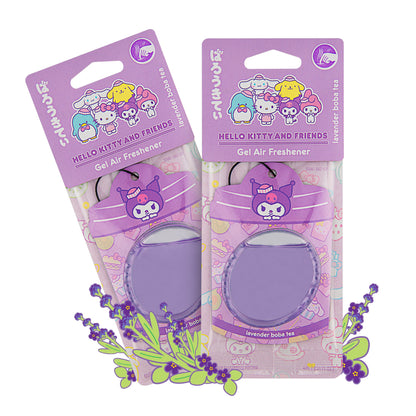 Hello Kitty und Freunde Car Air Freshener (Kuromi - Lavendel Boba Tee) Hängendes Gel Area Deodorizer, lang anhaltende Autodüfte Air Freshener, niedliches Automotive Sanrio Zubehör Dekor, 2-Pack