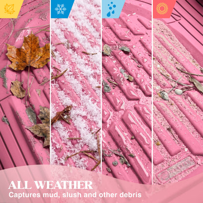 Carbella 3-Stück FlexTough Deep Dish Gummi Vorderbodenmatten und Hinterbodenmatten - Heavy Duty, All Weather, Trimmen Sie, um zu passen