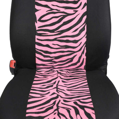 BDK 12-Piece Pink Tiger Vordersitzbezüge, Rücksitzbezüge, Sitzgurtpads und Lenkradbezüge (Fits 14.5' - 15.5')