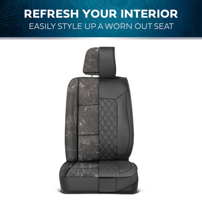 MotorBox 2-Pack Prestige Edition Premium Faux Leather Diamond Stitched Cushion Vordersitzbezüge