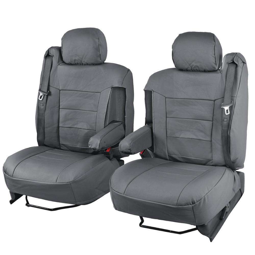 BDK 2-Pack Premium Faux Leder Vordersitze mit integrierten Sicherheitsgurt- und Armlehnenabdeckungen