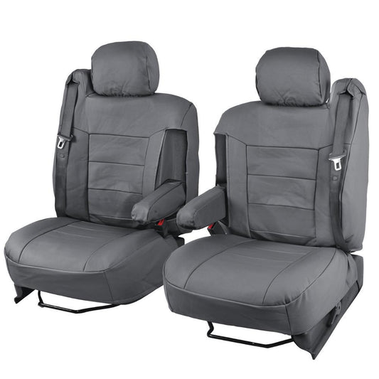 BDK 2-Pack Premium Faux Leder Vordersitze mit integrierten Sicherheitsgurt- und Armlehnenabdeckungen