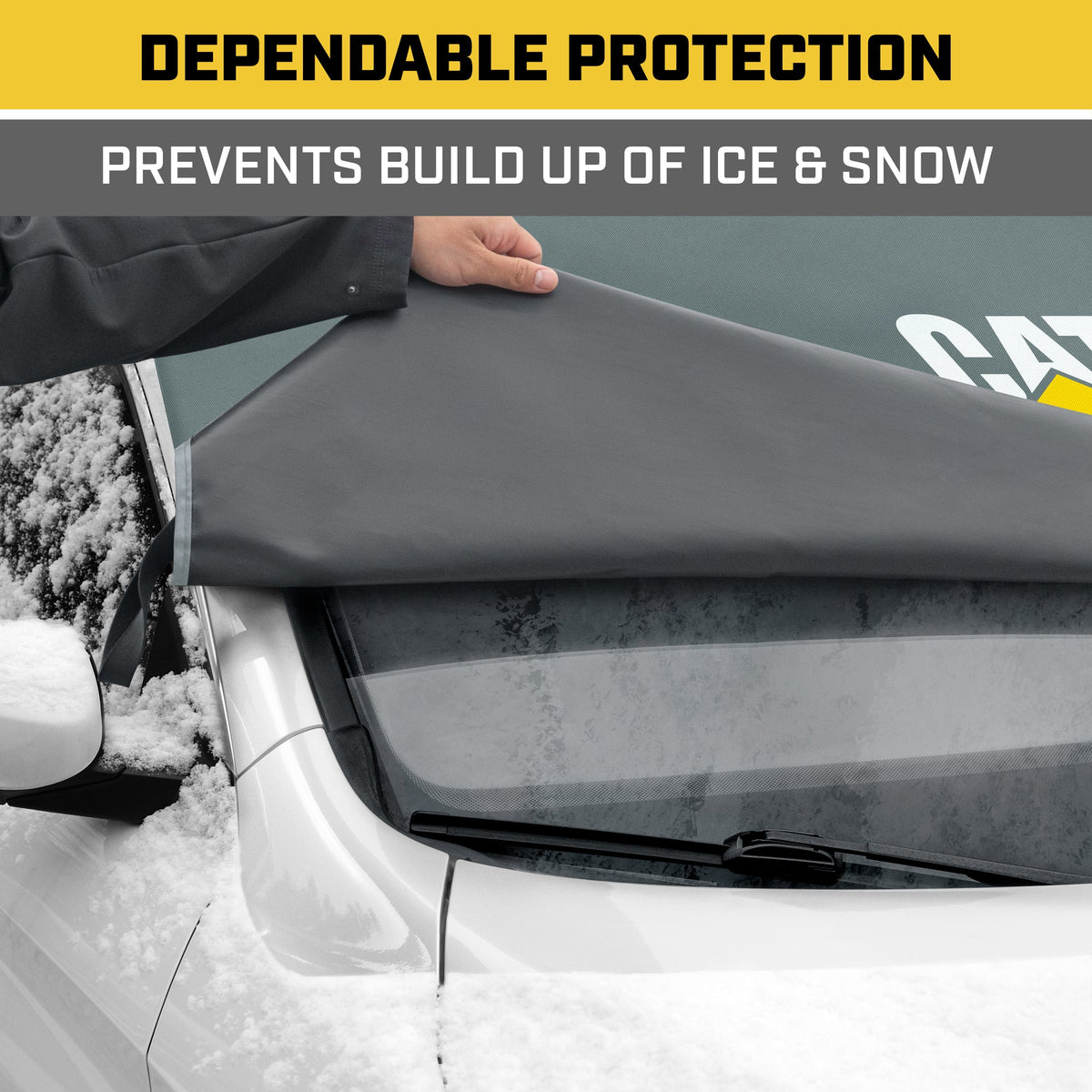 Cat® Schneeschutzscheibe Schnee Abdeckung, härteste Auto Frostschutz für Eis & Schnee, Wetterfest für den Winter, Enthält Anti-Diebstahl Straps, Frostschutz für Auto-Truck Van SUV