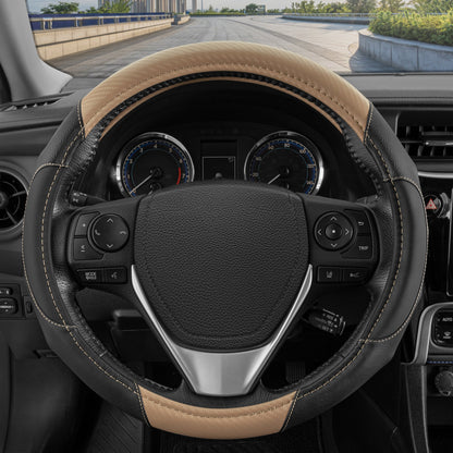 MotorTrend GripDrive Carbonfaser weben Ergonomic Grip Lenkrad Abdeckung (Fits 14.5' - 15.5')